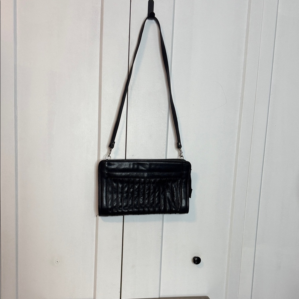 Gabay - Vancouver Vintage Black Leather Clutch Crossbody bag